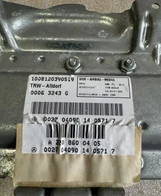 Mercedes-Benz S W220 Rear door airbag A2208600405 1008120390519 00063243G