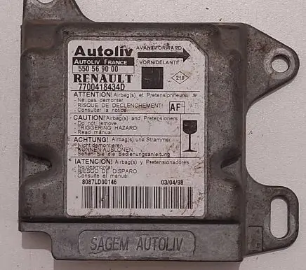 Renault Scenic I Airbag control unit/module 550569000 7700418434D 8087LD00146