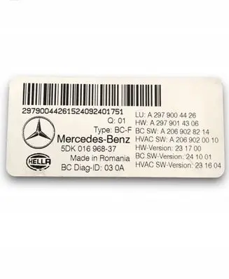 Mercedes-Benz EQS V297 Comfort/convenience module A2979004426