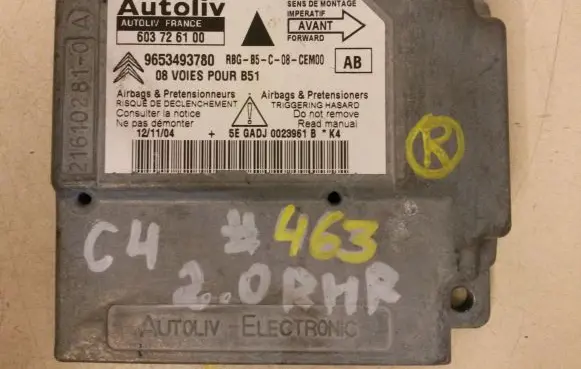 Citroen C4 I Airbag control unit/module 9653493780 603726100