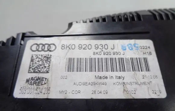 Audi A4 S4 B8 8K Speedometer (instrument cluster) 8K0920930J 503001524205