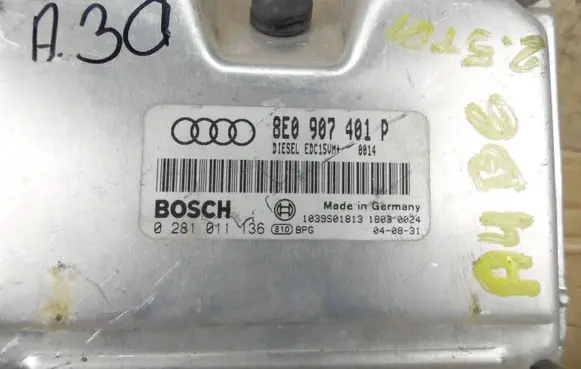 Audi A4 S4 B6 8E 8H Engine control unit/module 8E0907401P 1039S01813 0281011136
