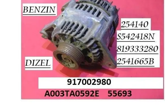 Citroen Evasion Generator/alternator 917002980 A003TA0592E 55693