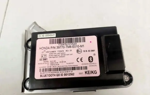 Honda Insight Bluetooth control unit module 39770-TM8-E010-M1