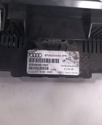 Audi A3 S3 8P Climate control unit 8P0820043M 412206018039
