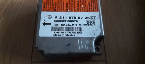 Mercedes-Benz E W211 Airbag control unit/module A2118705726 D6V5J19A2E0 500509190007