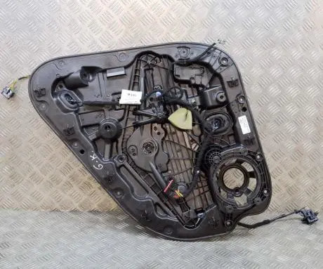 Rear door window regulator with motor