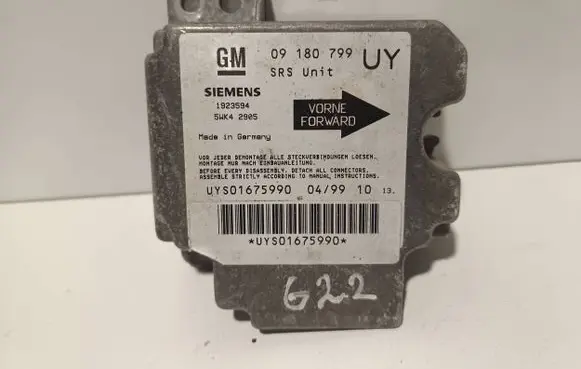 Opel Zafira A Airbag control unit/module 09180799 1923594 UYS01675990