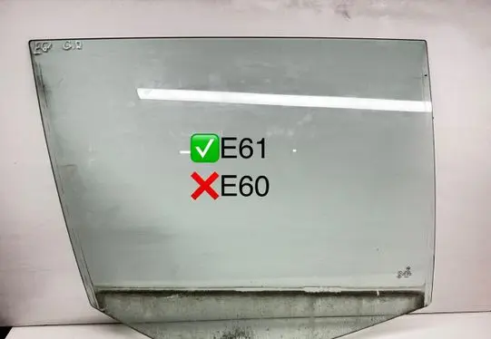 BMW 5 E60 E61 Rear door window glass 43r00049 DOT24AS2M25 E000292