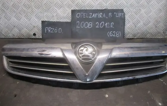 Opel Zafira B Front bumper upper radiator grill 13247331