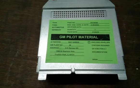 Cadillac STS Other control units/modules 25726568