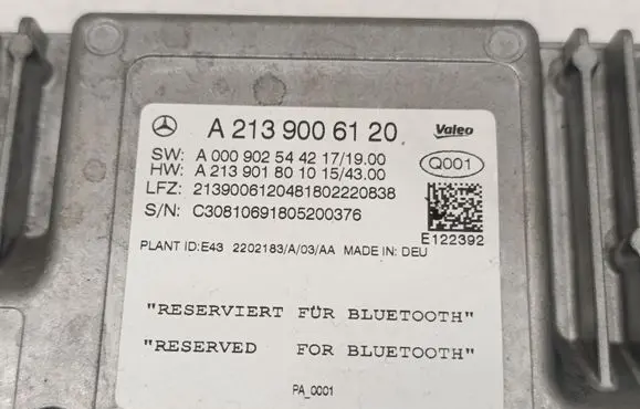 Mercedes-Benz E W213 Camera control unit module A2139006120