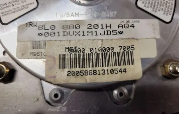 Audi A3 S3 8L Steering wheel airbag 8L0880201H