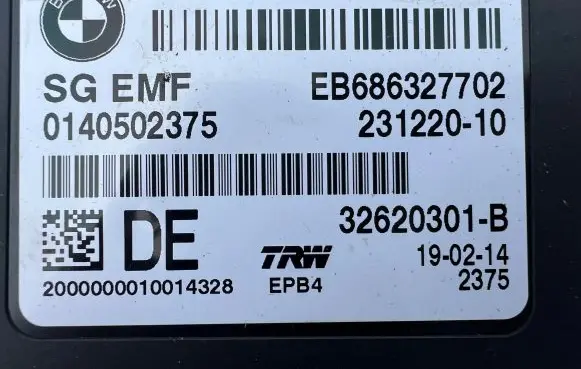 BMW 5 F10 F11 Hand brake control module 6863277 0140502375 23122010