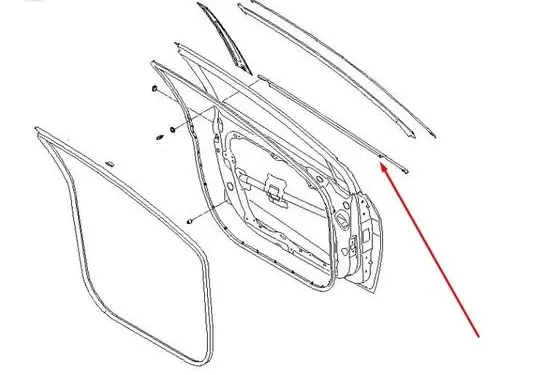 Hyundai i40 Front door windshield rail 822103Z000