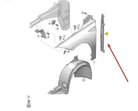 Volkswagen Polo VI Fender foam support/seal 2G0821112A