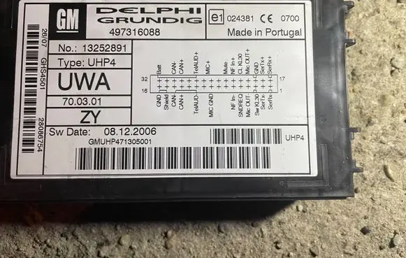Opel Antara Bluetooth control unit module 13252891 497316088