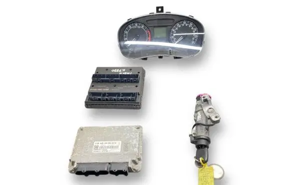 Skoda Fabia Mk2 (5J) Engine ECU kit and lock set 03E906023B 5WP4080804 6Q2937049F