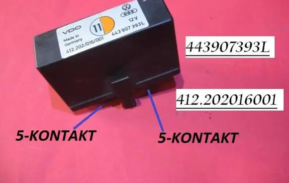 Audi 80 90 B2 Cruise control relay 443907393L 412202016001