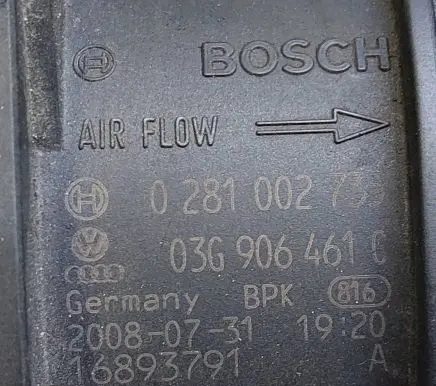 Audi A4 S4 B8 8K Mass air flow meter 03G906461C 16893791 0281002735