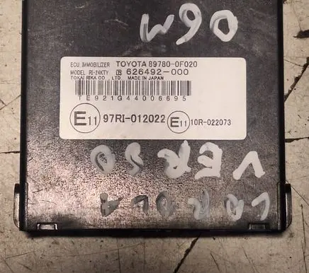 Toyota Corolla Verso AR10 Immobilizer control unit/module 897800F020 626492000 97RI012022