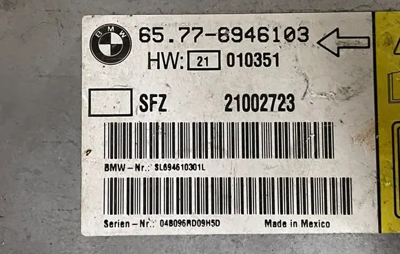 BMW 7 E65 E66 Airbag control unit/module 65776946103 6946103
