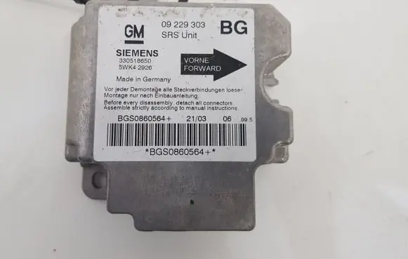 Opel Zafira A Airbag control unit/module 09229303 330518650