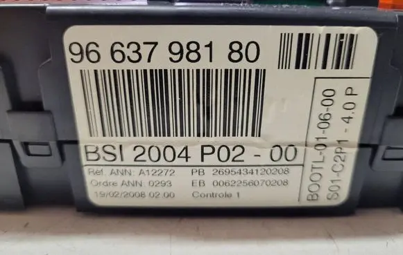 Peugeot 308 Comfort/convenience module 9663798180 BSI2004P0200