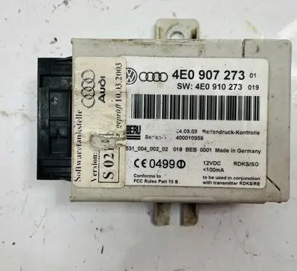 Audi A8 S8 D3 4E Tire pressure control unit 4E0907273