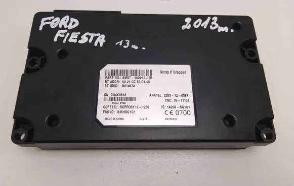 Ford Fiesta Bluetooth control unit module AM5T14D212EB
