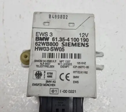 BMW 3 E46 Immobilizer control unit/module 61354100190 62WB800 HW03SW05
