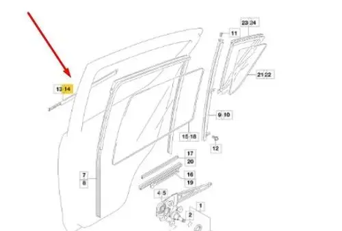 Suzuki Splash Rear door windshield rail 8384151K01000
