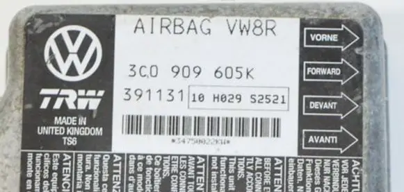 Volkswagen PASSAT B6 Airbag control unit/module 3C0909605K