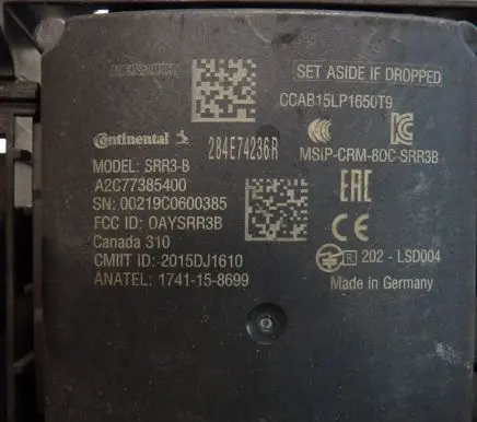 Renault Captur Distronic sensor radar 284E74236R 2015DJ1610 A2C77385400