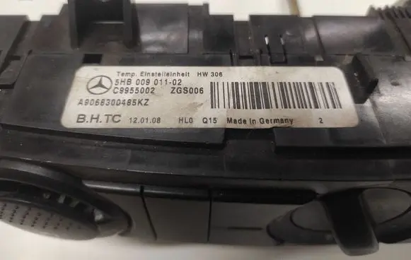 Mercedes-Benz Sprinter W901 W902 W903 W904 Climate control unit 5HB00901102 C9955002 A9068300485KZ