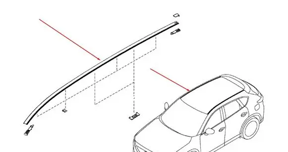 Mazda CX-5 II Roof trim bar molding cover KB7W509H0B