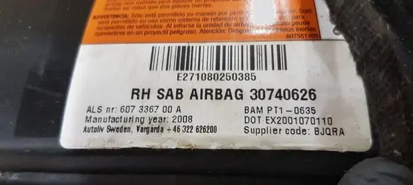 Volvo V70 Seat airbag 30740626 600987900
