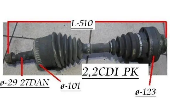Mercedes-Benz Vito Viano W638 Front driveshaft