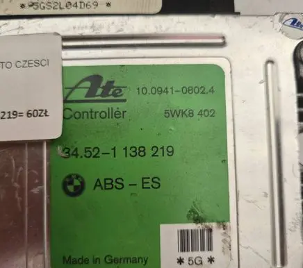 BMW 3 E36 ABS control unit/module 34521138219 5WK8402 10094108024