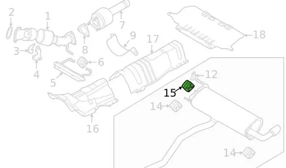 Land Rover Range Rover Evoque L538 Muffler mount bracket/holder LR004549