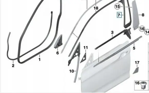 BMW 3 GT F34 Rubber seal loading door 7289942