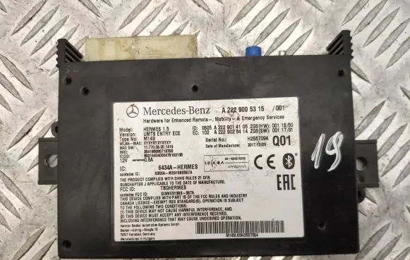 Mercedes-Benz GLC C253 Bluetooth control unit module A2229005315