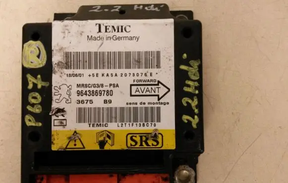 Peugeot 607 Airbag control unit/module 9643869780