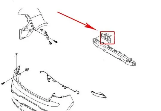 KIA Rio Rear bumper support beam 866411W200