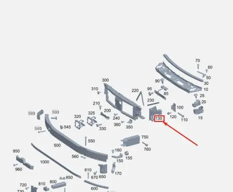 Mercedes-Benz C W206 Bottom radiator support slam panel A2066201600