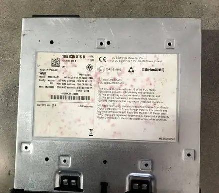 Volkswagen ID.3 Radio/CD/DVD/GPS head unit 10A035816B