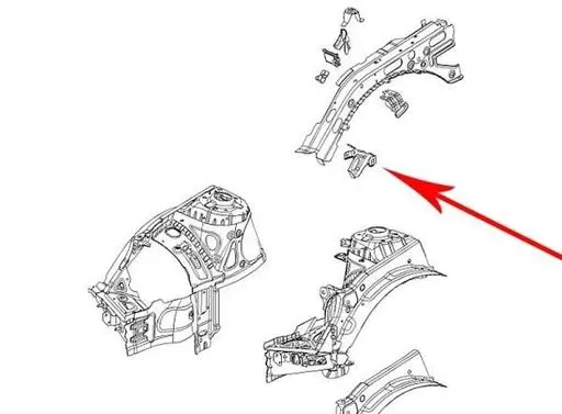 Opel Astra K Fender mounting bracket 13412039