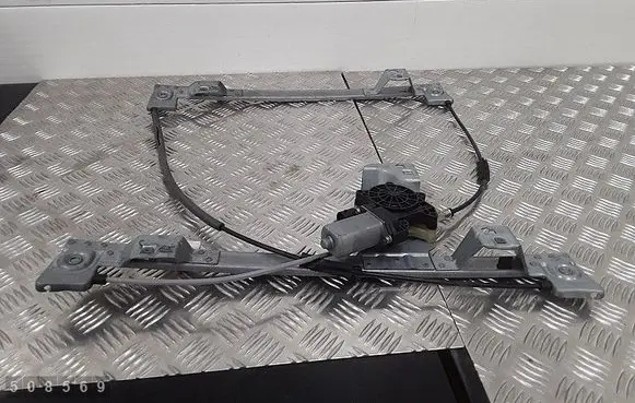 Rear door window regulator with motor