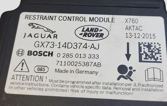 Jaguar XE Airbag control unit/module GX7314D374AJ 0285013333