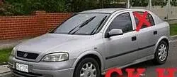 Opel Astra G Rear door window glass 43R007023